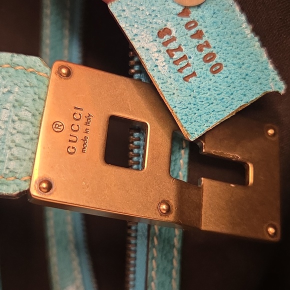 Gucci Vintage 1990s ultra rare limited edition turquoise Bamboo Bullet Bag - Picture 16 of 17